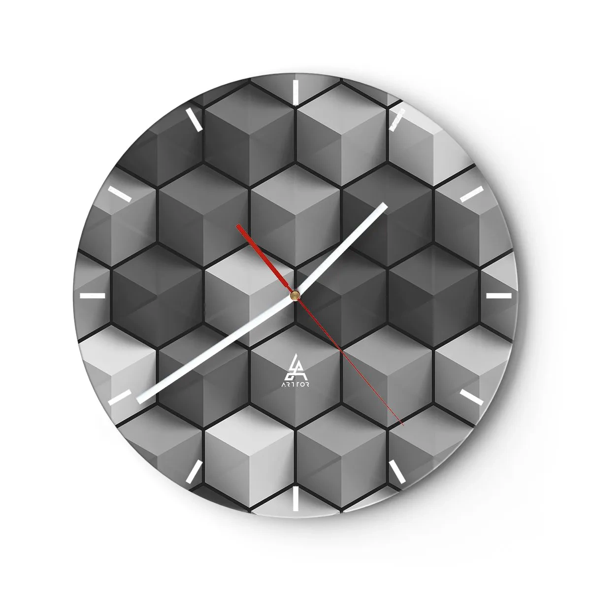 Horloge murale - Pendule murale - Puzzle cubiste - 40x40 cm