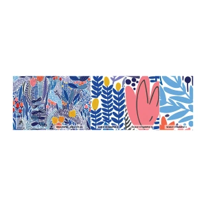 Échantillon De Papier Peint Standard Eco - Jardin hawaïen - Fleurs, Feuilles, Prairie - 100x30 cm