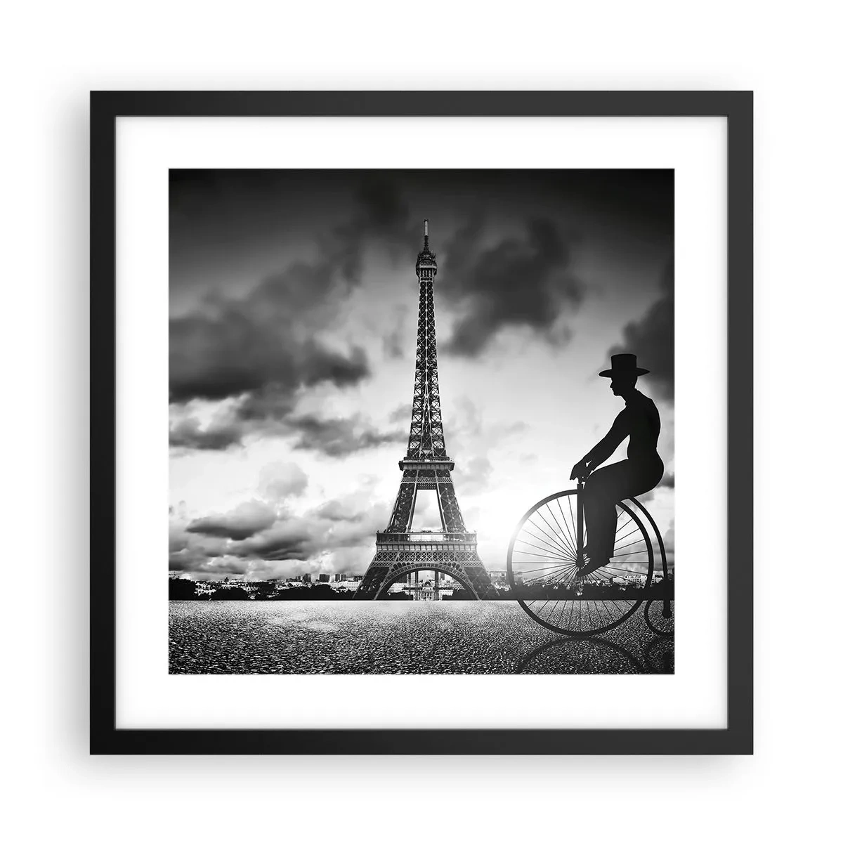 Affiche dans un cadre noir - Poster - Nostalgie de la Belle Epoque - 40x40 cm