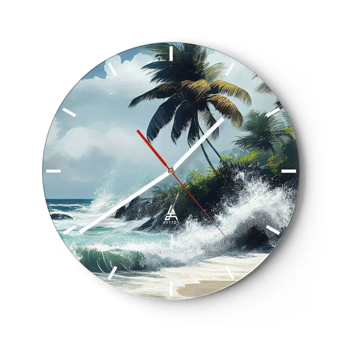 Horloge murale - Pendule murale - Sur une côte tropicale - 40x40 cm