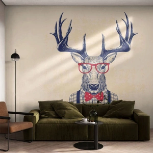Papier Peint Photo Premium Canvas - Une extravagance amusante - Abstraction, Cerf, Hipster - 250x175 cm