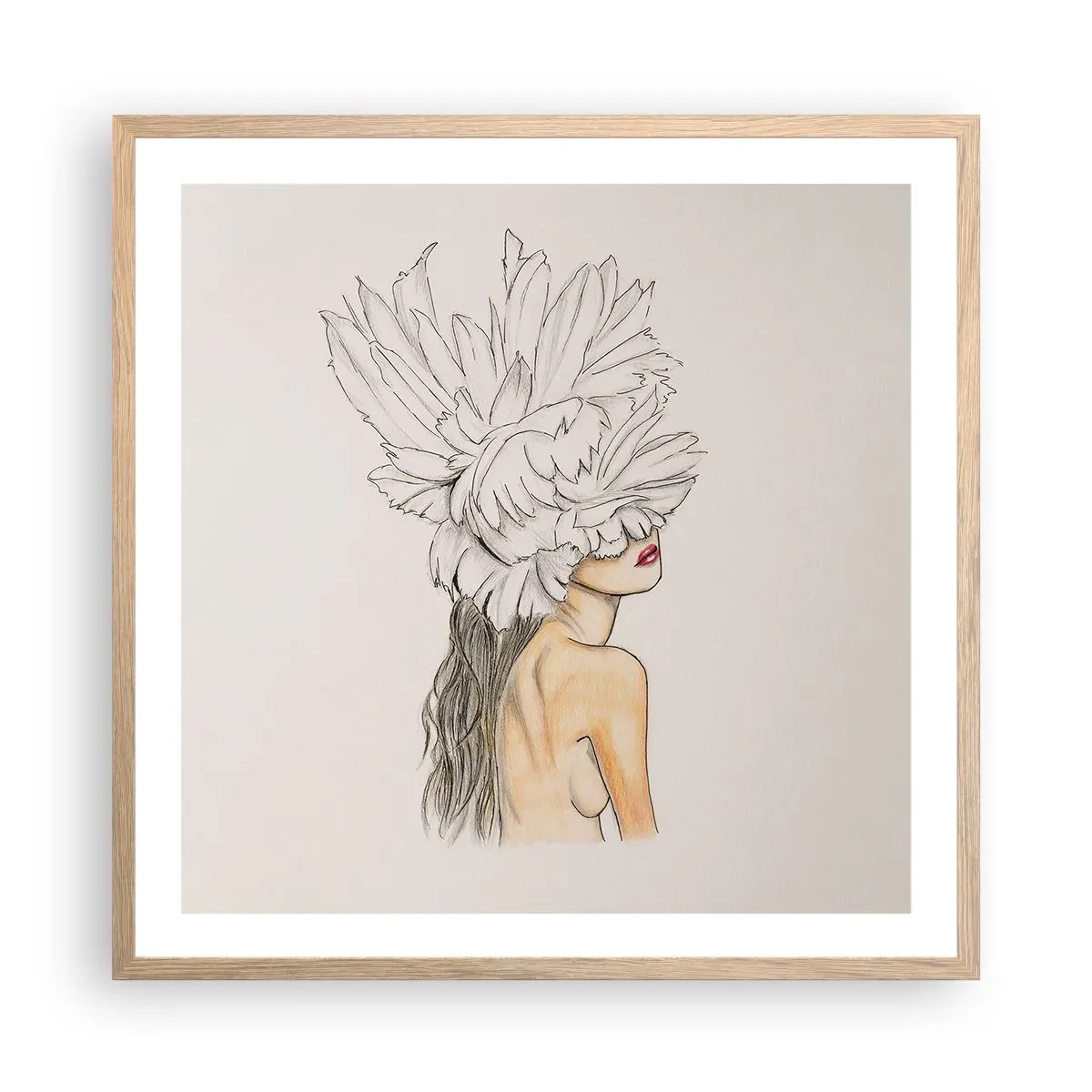 Affiche dans un chêne clair - Poster - Beauté couronnée - 60x60 cm