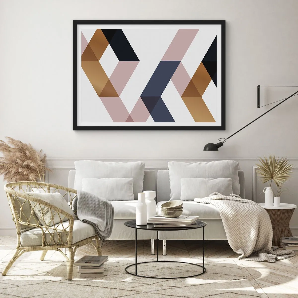 Affiche dans un cadre noir - Poster - Plats et angles - 91x61 cm