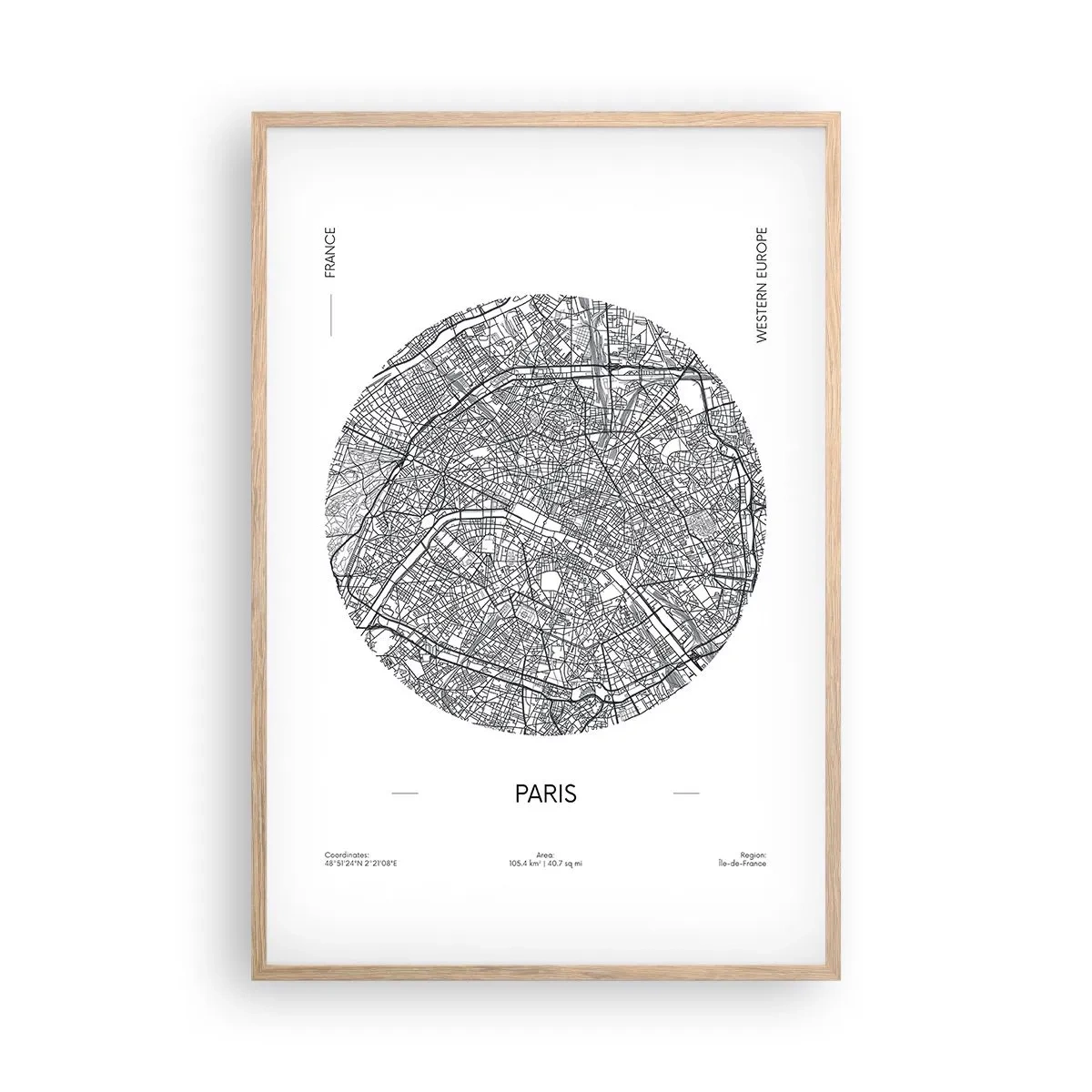 Affiche dans un chêne clair - Poster - Anatomie de Paris - 61x91 cm