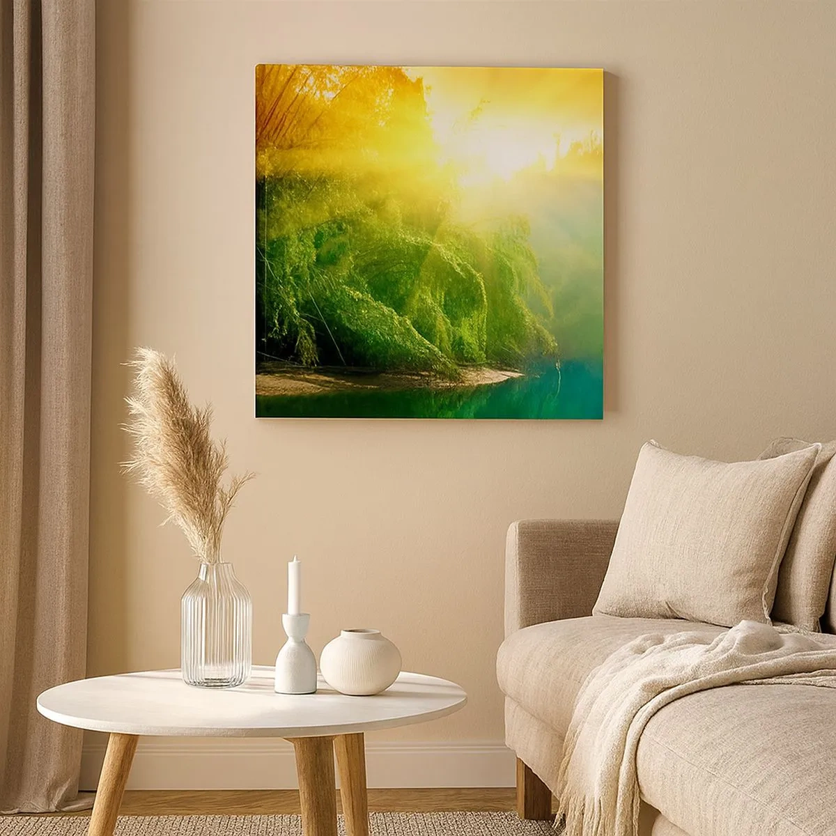 Impression sur toile - Image sur toile - Se noyer au soleil et à l'ombre - 30x30 cm