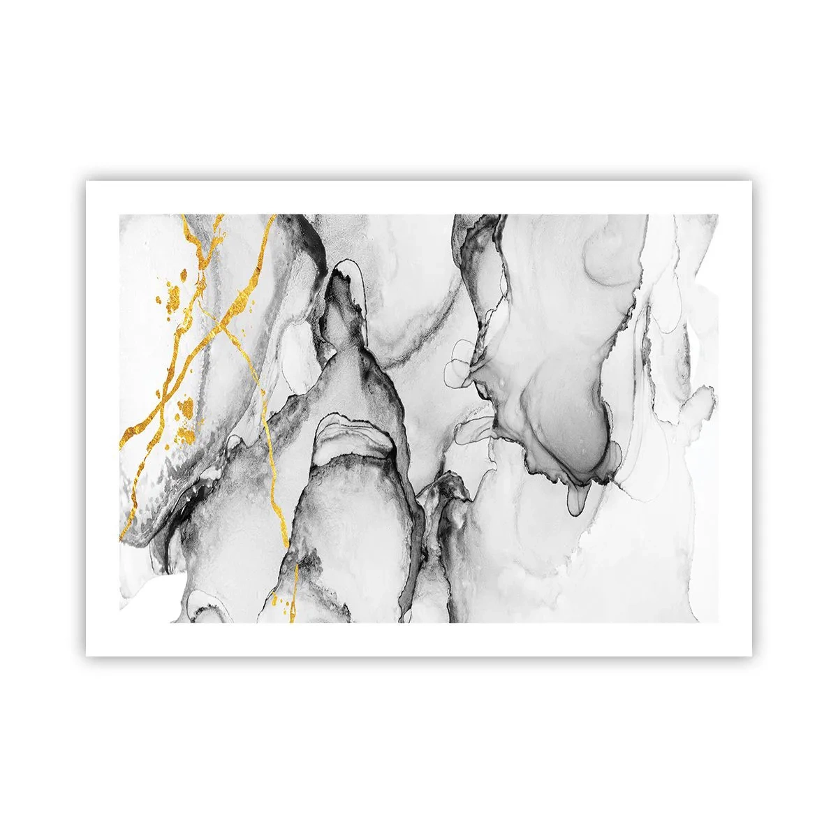 Affiche - Poster - Composition à motif or - 70x50 cm