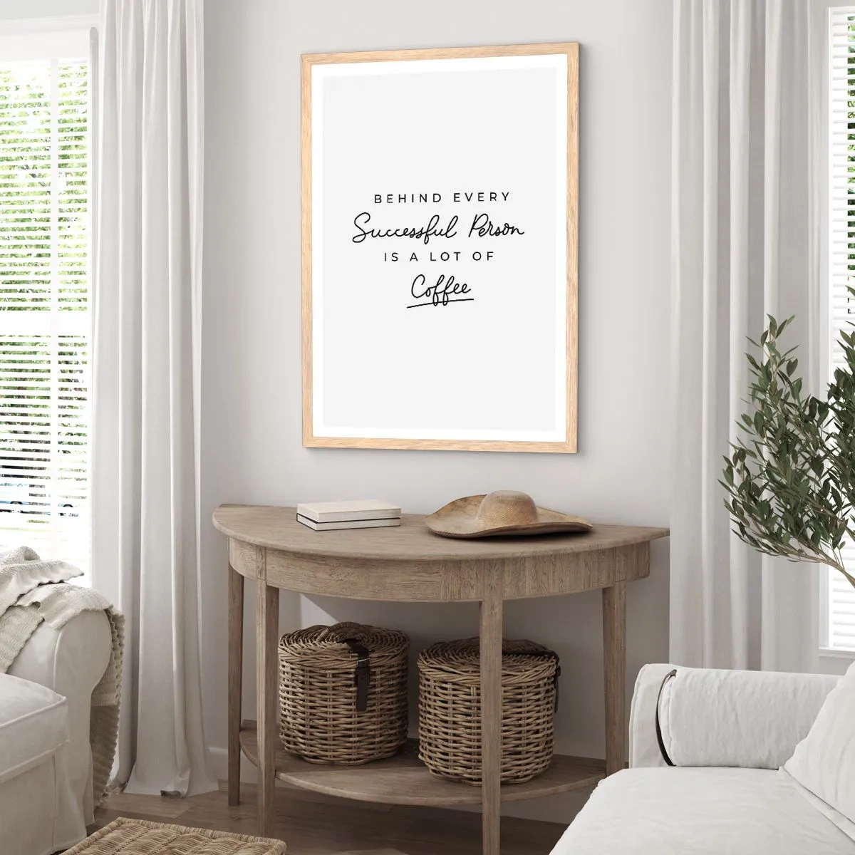 Affiche dans un chêne clair - Poster - Secret du succès - 61x91 cm