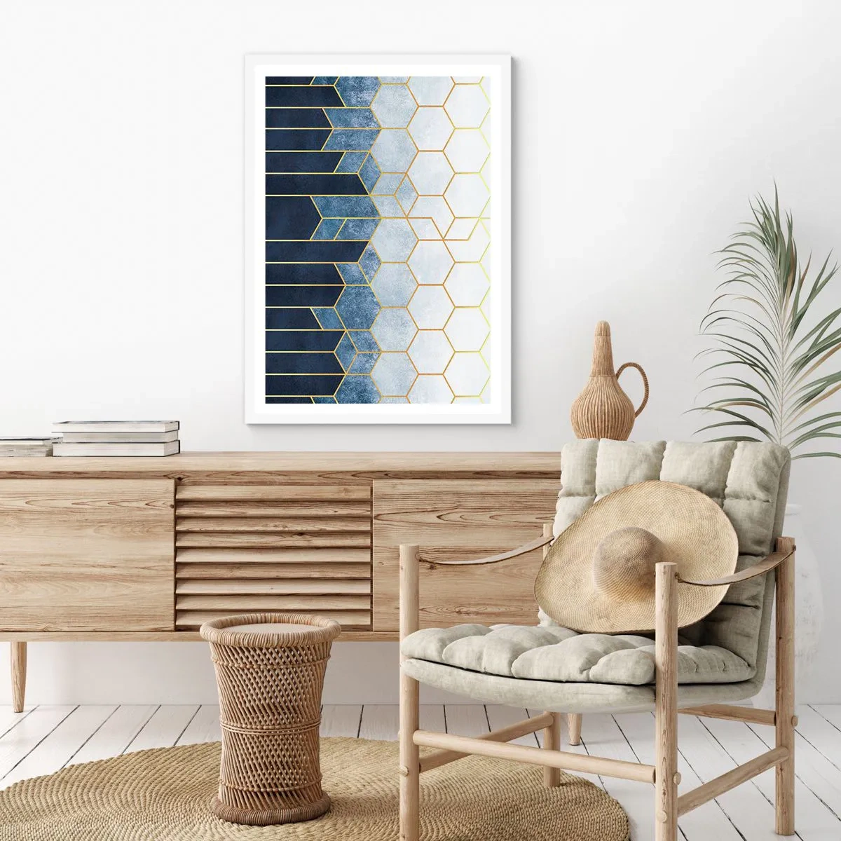 Affiche dans un cadre blanc - Poster - Composition en rythme syncopé - 30x40 cm