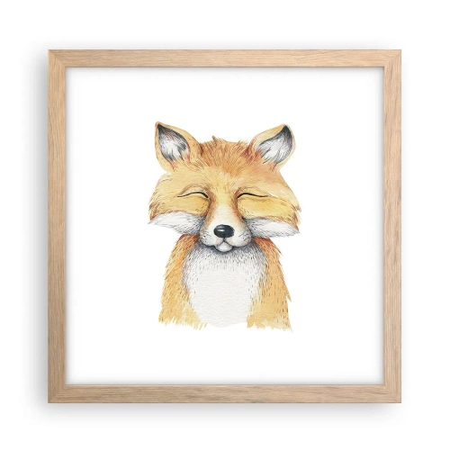 Affiche dans un chêne clair - Poster - Humeurs de renard - 30x30 cm