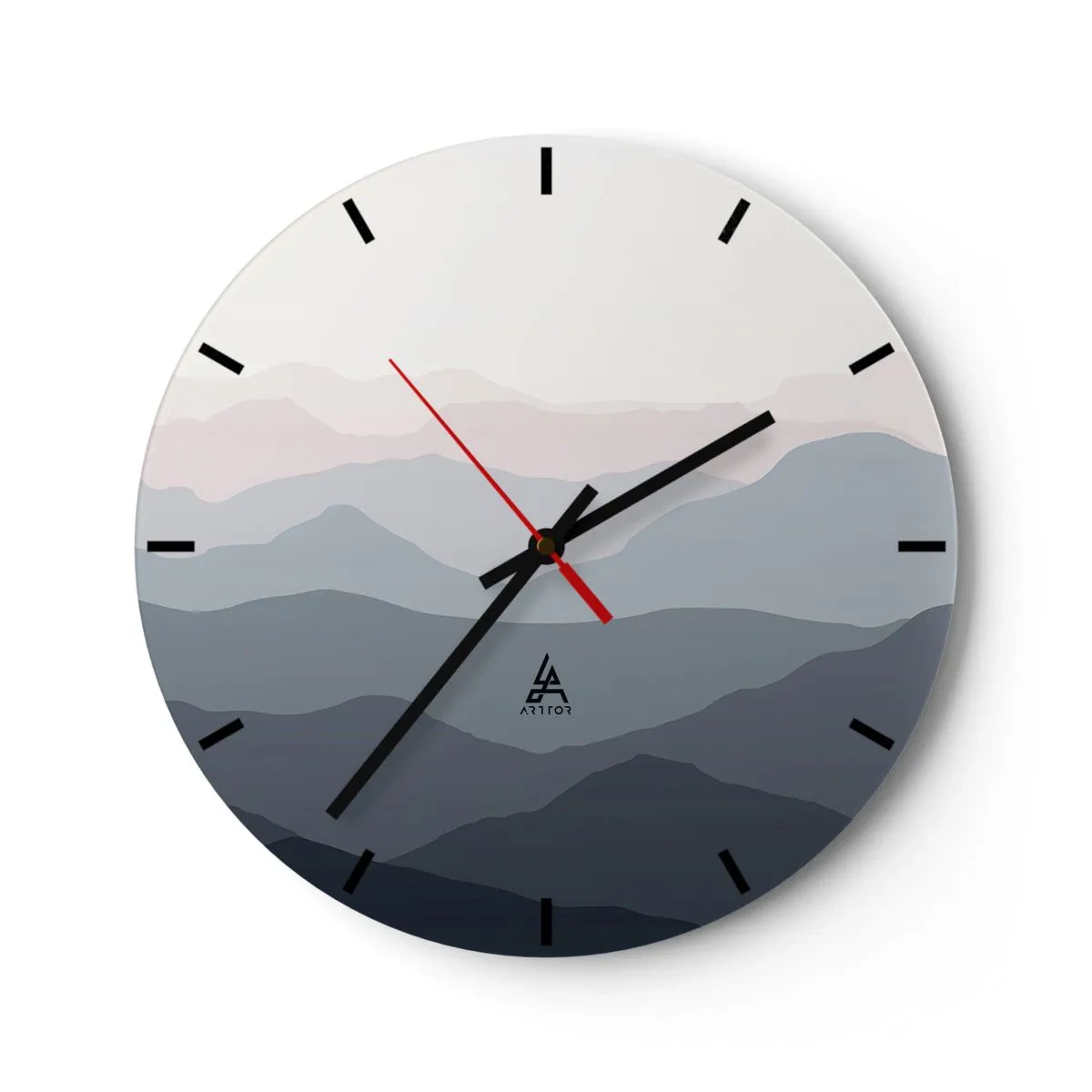 Horloge murale - Pendule murale - Vagues de montagnes - 40x40 cm