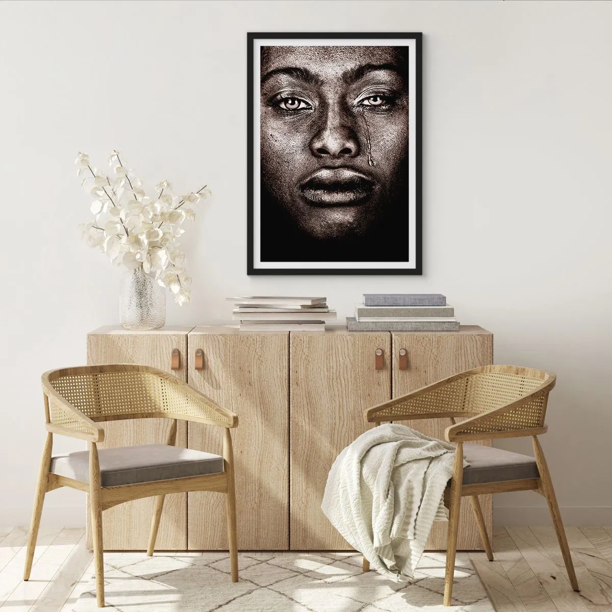 Affiche dans un cadre noir - Poster - Une larme - 70x100 cm