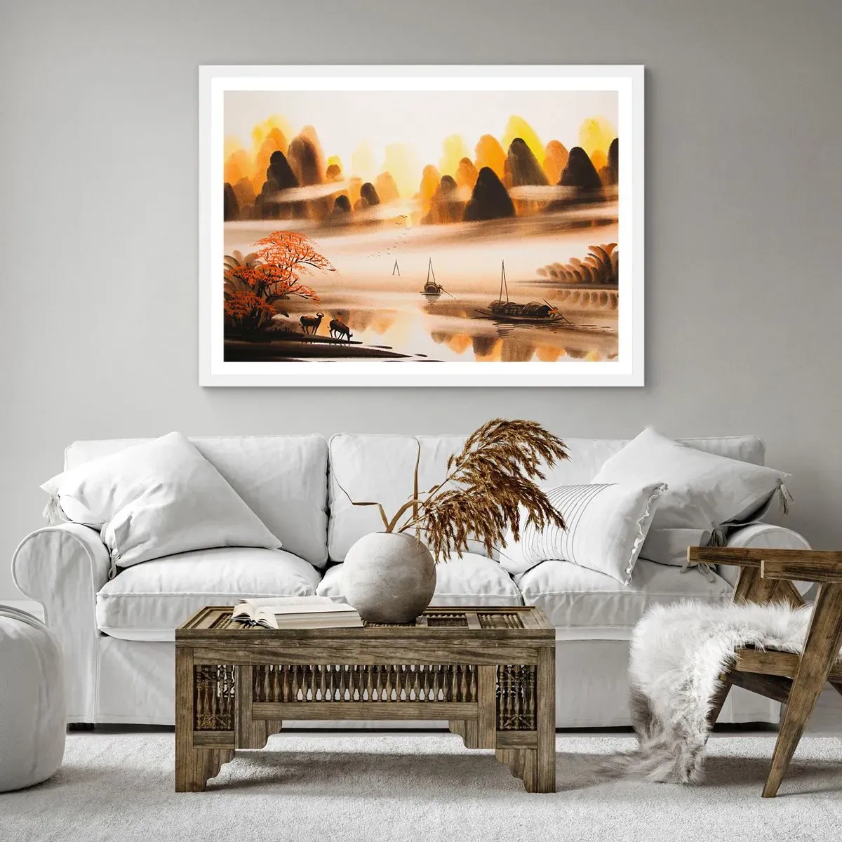 Affiche dans un cadre blanc - Poster - Plus loin que l'Extrême-Orient - 50x40 cm