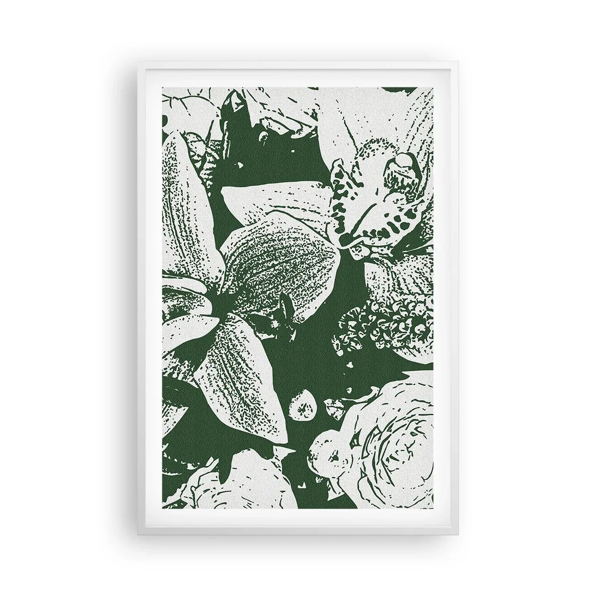 Affiche dans un cadre blanc - Poster - Bouquet - le monde du vert - 61x91 cm