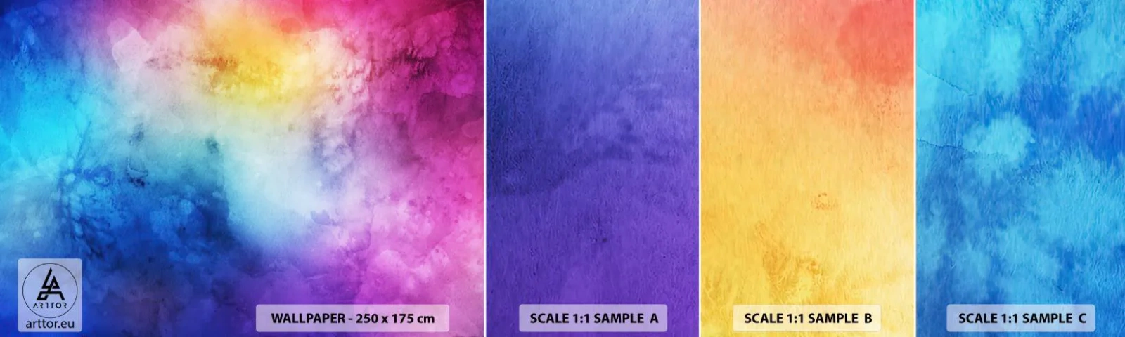 Échantillon de Papier Peint Autocollant Deluxe Sticker - Presque au septième ciel - Abstraction, Morceau, Modèle moderne - 100x30 cm