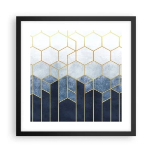 Affiche dans un cadre noir - Poster - Composition en rythme syncopé - 40x40 cm