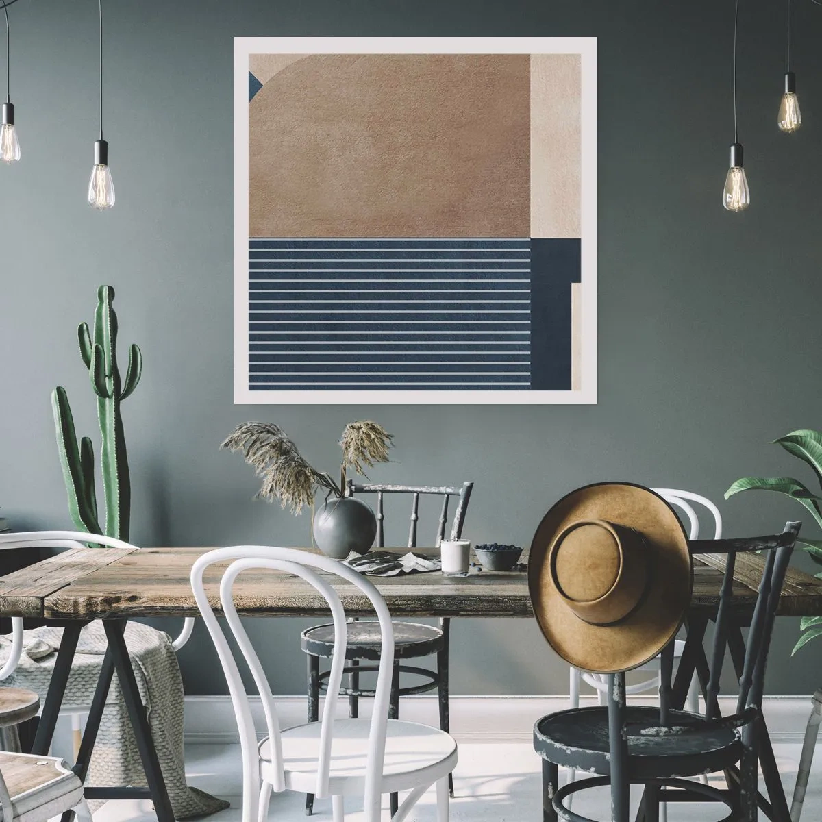 Affiche - Poster - Composition simple et en rondeur - 60x60 cm