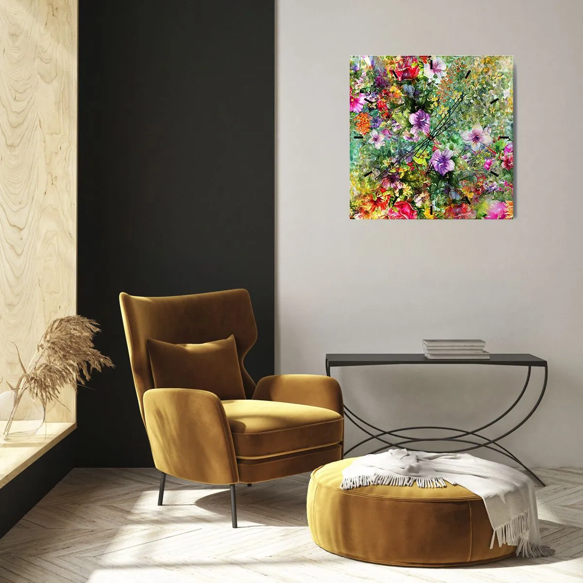 Horloge murale - Pendule murale - En fleurs pour la perdition - 40x40 cm