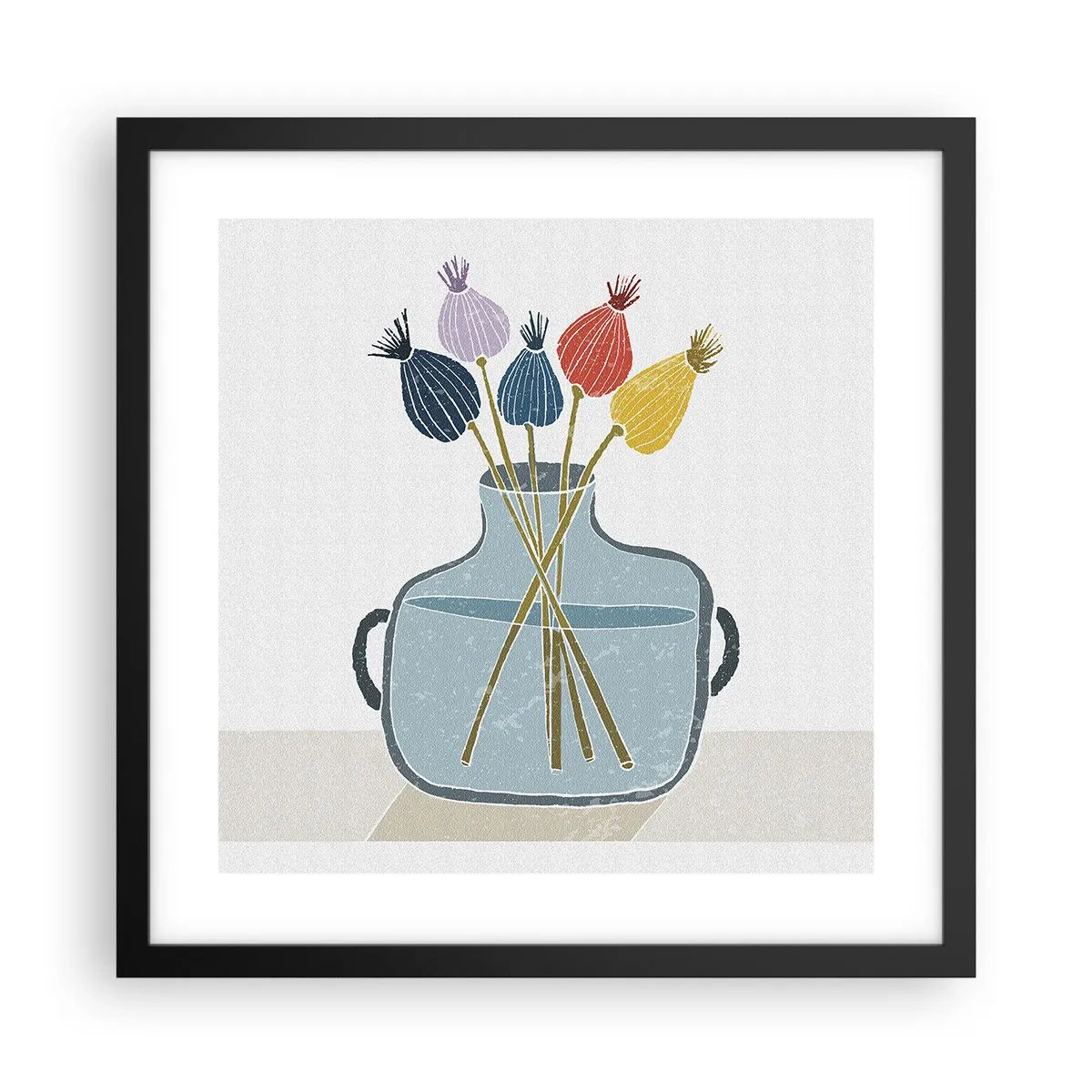 Affiche dans un cadre noir - Poster - Comme s'il avait semé des graines de pavot - 40x40 cm