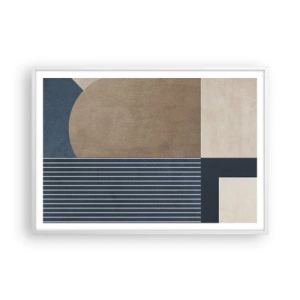 Affiche dans un cadre blanc - Poster - Composition simple et en rondeur - 100x70 cm