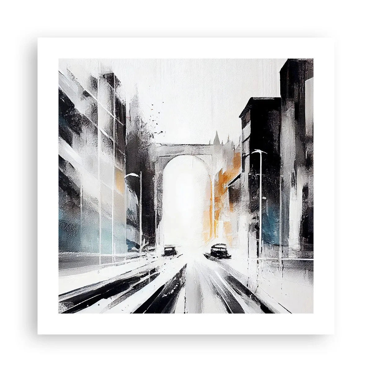 Affiche - Poster - Étude de ville : architecture et mouvement - 50x50 cm