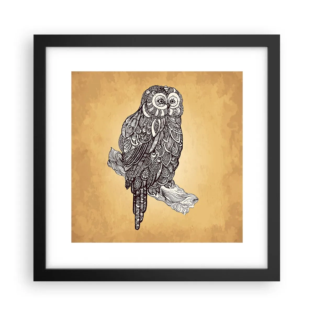Affiche dans un cadre noir - Poster - Ornements complexes de sagesse - 30x30 cm