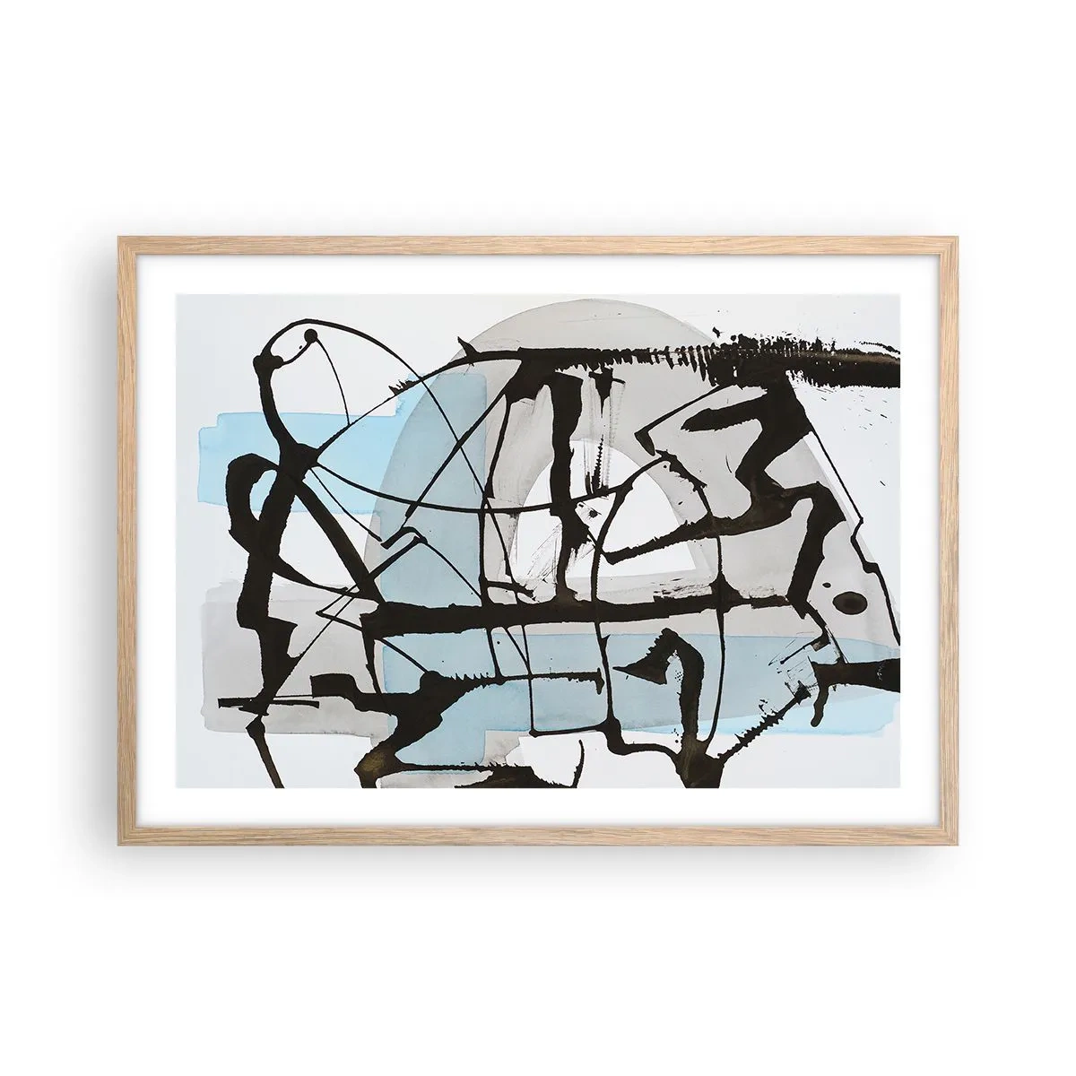 Affiche dans un chêne clair - Poster - Bleu malgré tout - 70x50 cm