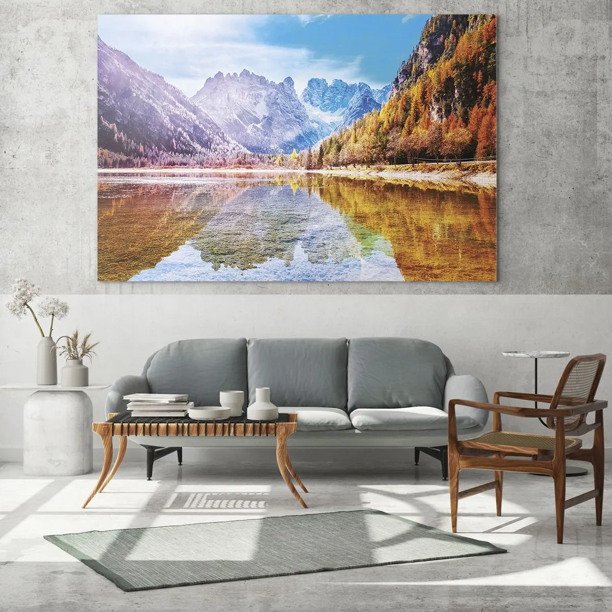 Impression sur verre - Image sur verre - C'est déjà le printemps à la montagne - 100x40 cm