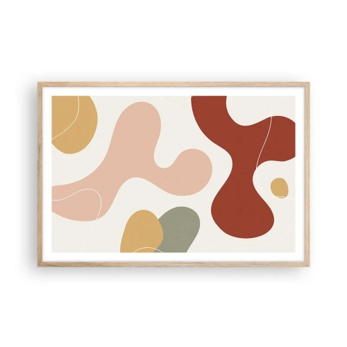 Affiche dans un chêne clair - Poster - Entrelac - 91x61 cm