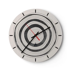 Horloge murale - Pendule murale - Anneaux concentriques en nuances de gris sur fond clair - 30x30cm - Ce qui est important c'est ce qu'il y a entre les deux - Décoration murale moderne pour le salon, la cuisine et la chambre ARTTOR