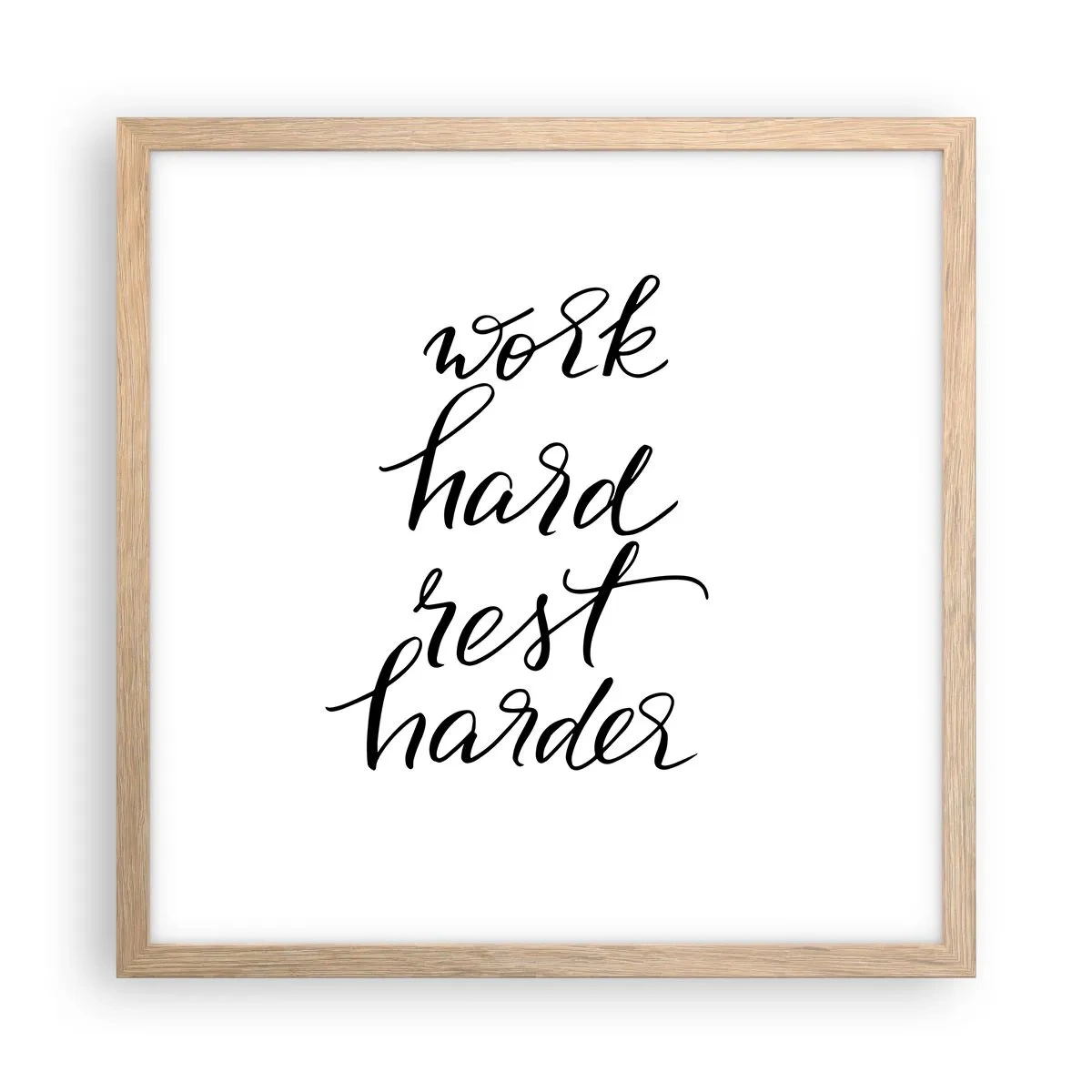 Affiche dans un chêne clair - Poster - Équilibre de vie - 40x40 cm