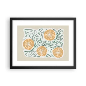 Affiche dans un cadre noir - Poster - Ethnique avec une pointe d'abstraction - 40x30 cm