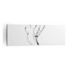 Impression sur toile - Image sur toile - Des lignes délicates et abstraites ressemblant à des traînées de fumée sur un fond clair - 160x50cm - Belle et forte - Décoration murale moderne pour le salon et la chambre ARTTOR