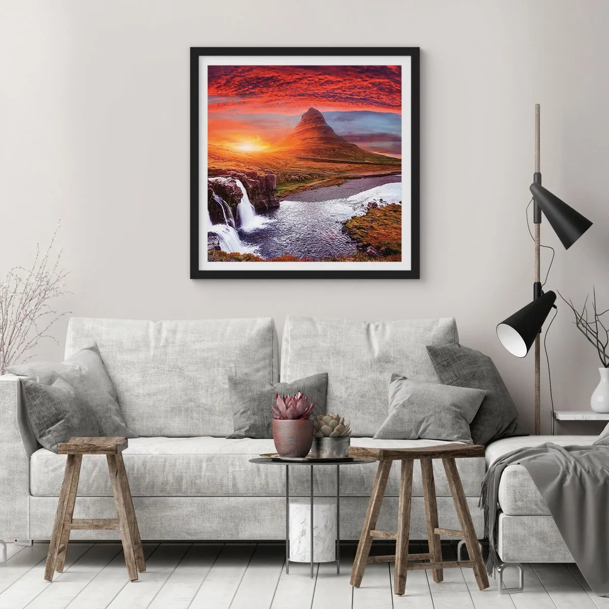 Affiche dans un cadre noir - Poster - Vue de la terre du milieu - 30x30 cm