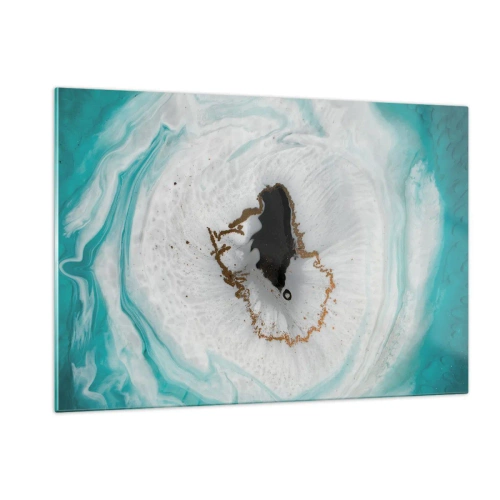 Impression sur verre - Image sur verre - Une forme abstraite ressemblant à une coupe transversale d'un minéral - 120x80cm - Pénétrer à l'intérieur - Décoration murale moderne pour le salon et la chambre ARTTOR