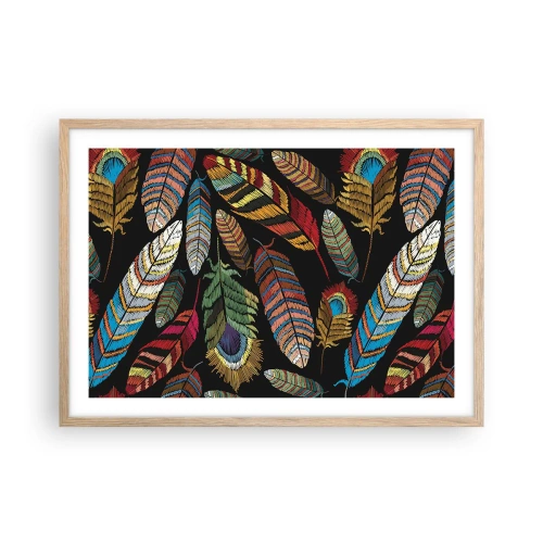 Affiche dans un chêne clair - Poster - Le carnaval des oiseaux - 70x50 cm