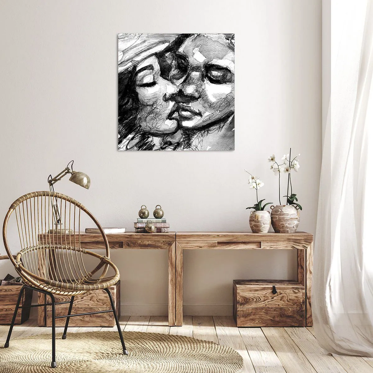 Impression sur toile - Image sur toile - Un moment tendre - 60x60 cm