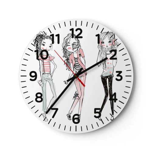Horloge murale - Pendule murale - On va s'amuser - 40x40 cm