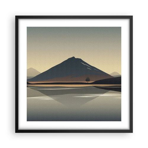 Affiche dans un cadre noir - Poster - Reflet de miroir - 50x50 cm