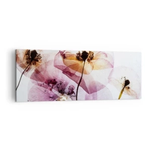 Impression sur toile - Image sur toile - Fleurs délicates et transparentes aux tons pastel - 140x50cm - Corps de fleurs transparente - Décoration murale moderne pour le salon et la chambre ARTTOR