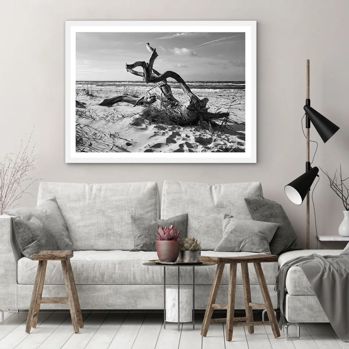 Affiche dans un cadre blanc - Poster - Sculpture marine - 100x70 cm