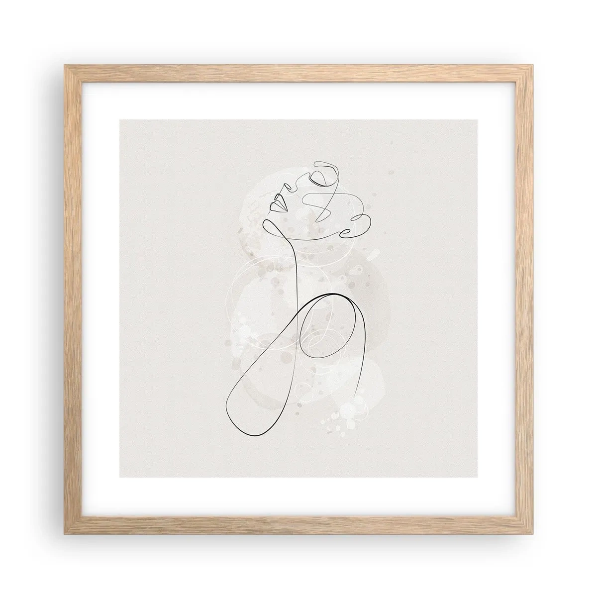 Affiche dans un chêne clair - Poster - Spirale de beauté - 40x40 cm