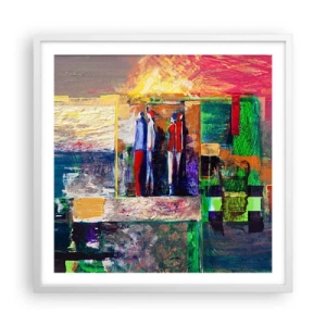 Affiche dans un cadre blanc - Poster - Relations et émotions - 60x60 cm