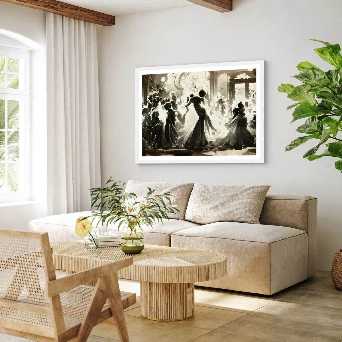 Affiche dans un cadre blanc - Poster - La grande mascarade - 91x61 cm