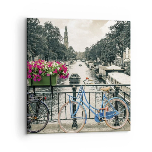 Impression sur toile - Image sur toile - Couleurs de rue d'Amsterdam - 70x70 cm