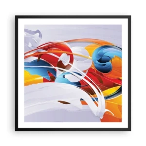Affiche dans un cadre noir - Poster - La danse des éléments - 60x60 cm