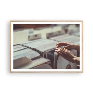 Affiche dans un chêne clair - Poster - A la recherche d'émotions - 100x70 cm