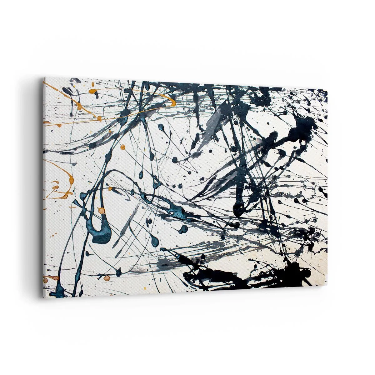 Impression sur toile - Image sur toile - Motif de peinture abstraite avec des lignes et des taches dynamiques - 120x80cm - Ca a du sens ou ça n'en a pas ? - Décoration murale moderne pour le salon et la chambre ARTTOR