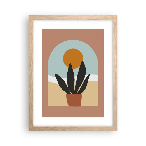 Affiche dans un chêne clair - Poster - Petits bonheurs - 30x40 cm