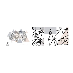 Échantillon de Papier Peint Autocollant Deluxe Sticker - Structure de force - Abstraction, Graphique, Rhinocéros - 100x30 cm