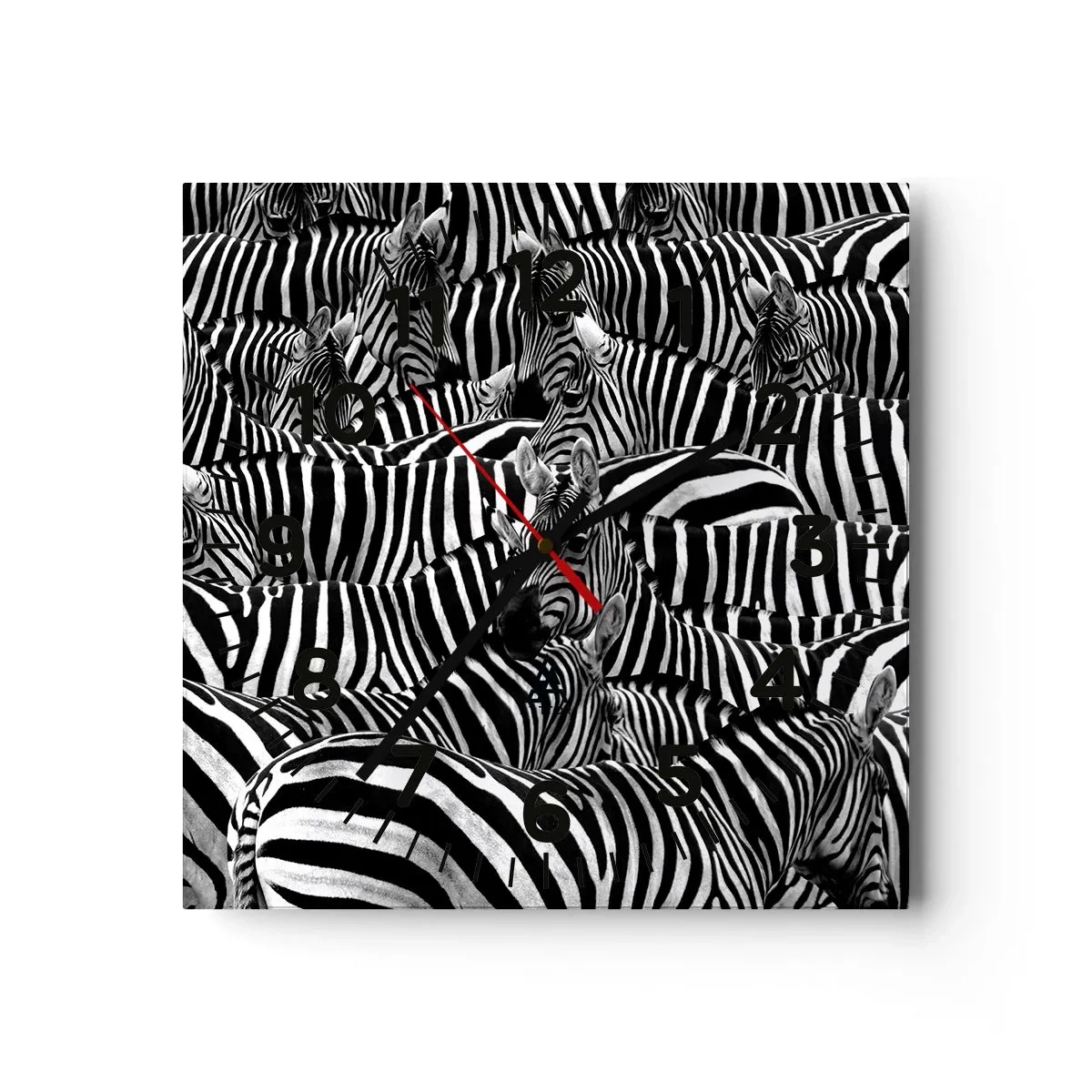 Horloge murale - Pendule murale - Portrait collectif à rayures - 40x40 cm